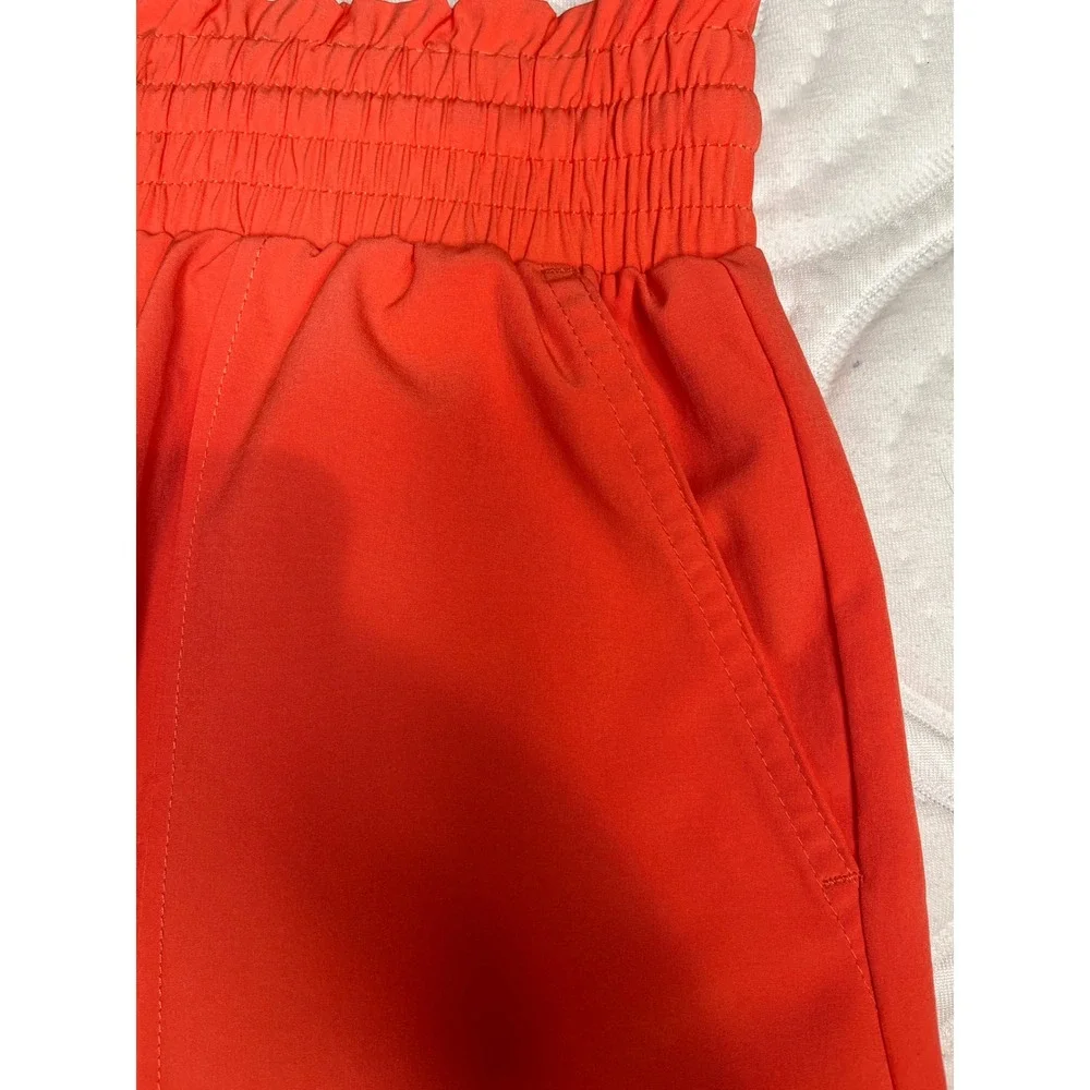 No Boundaries Girls Coral Orange Smocked Waist Athletic Shorts‎ Size M 7-9